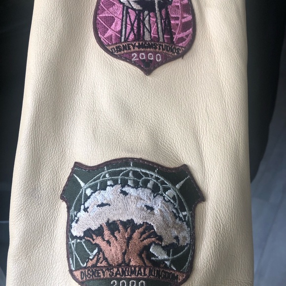 Disney 2000 Millennium Leather Varsity Bomber Jacket Mickey Mouse Sz L Rare - Picture 6 of 16